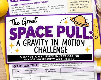 Gravity and Orbits Science Activity | Hands-On Solar System STEM Investigation