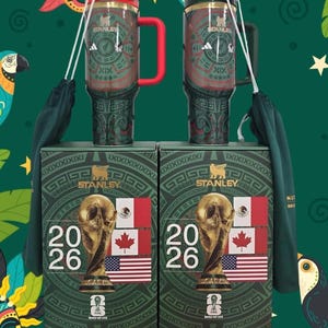 Stanley FIFA World Cup 2026 Tumbler | Mexico USA Canada Edition (Red or Green Handle)