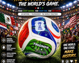 Balón de fútbol oficial estilo partido 2026 / Réplica del balón de la Copa Mundial / Talla 5 / Regalo para aficionados al fútbol / Balón de juego / Balón de entrenamiento / Regalo deportivo