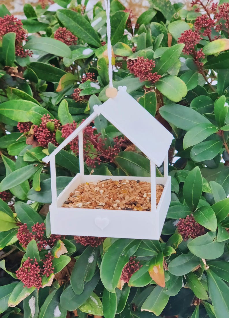 3D print file for bird feeder | printable in one piece | bundle of 2 variants | garden stake & hanging | STL 3MF | commercial license included image 4