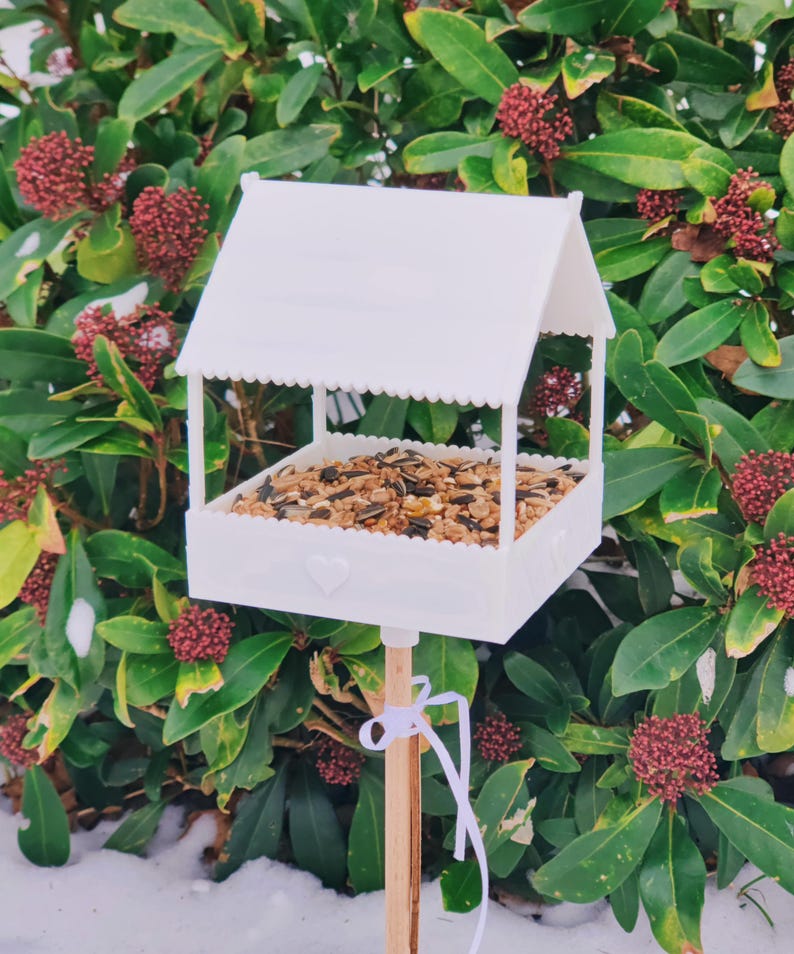 3D print file for bird feeder | printable in one piece | bundle of 2 variants | garden stake & hanging | STL 3MF | commercial license included image 3