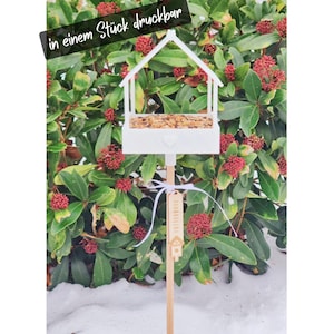3D print file for bird feeder | printable in one piece | bundle of 2 variants | garden stake & hanging | STL 3MF | commercial license included image 1