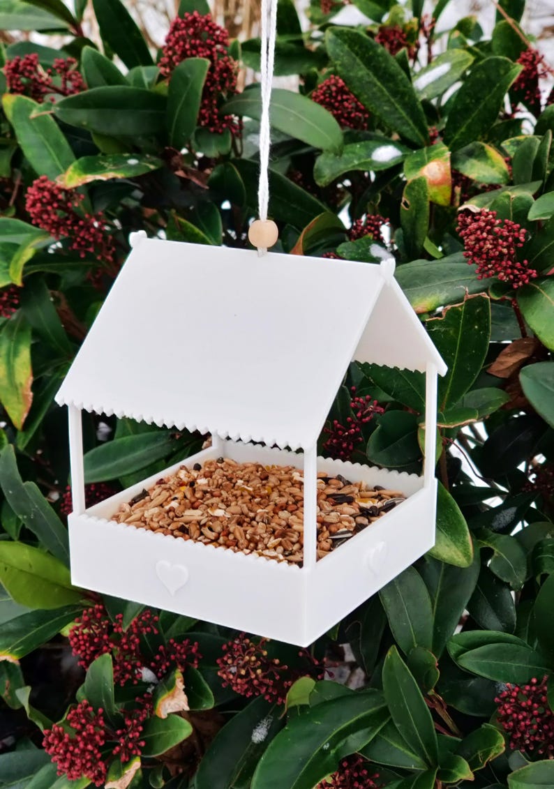 3D print file for bird feeder | printable in one piece | bundle of 2 variants | garden stake & hanging | STL 3MF | commercial license included image 2