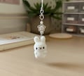 Handmade Crochet Bunny Phone Charm, Cute Plush Rabbit Keychain, Kawaii Animal Phone Strap, Soft Amigurumi Accessory, Small Gift for Her