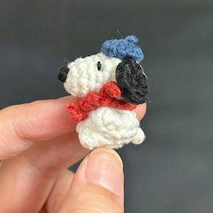 Mini häkeln Snoopy und Woodstock Schlüsselanhänger, handgemachte Amigurumi Taschenanhänger, niedliche Cartoon Tier Plüschtiere, gehäkelter Handyanhänger Bild 7
