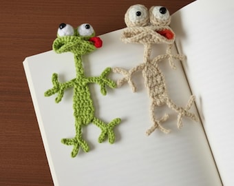 Crochet Lizard Bookmark, Funny Handmade Page Marker