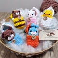 Mini Hatching Animals Crochet Plush, Easter Egg Animals, Bunny Chick Bee Bear Cow, Handmade Amigurumi Spring Gift, Cute Pocket Size Toy product logo