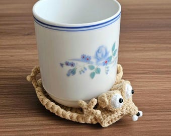 Lustiger gehäkelter Tier-Untersetzer, zerquetschter Rattenfrosch Esel Entenbecher, handgemachter Amigurumi-Tassenteppich, Schreibtischdekoration, einzigartiges Garngeschenk