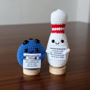 Crochet Bowling Pin & Ball, emotionale Unterstützung Amigurumi