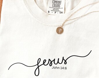 Jesus Shirt John 14:6 Comfort Colors Shirt Christian Faith Shirt Minimalist Bible Verse Shirt Christian Gift Church Shirt Faith Apparel