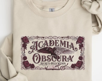 Dark Academia Raven Sweatshirt, Gothic Bookish Pullover, Academia Obscura, Literary Gift, Victorian Gothic, Raven Lover Gift, Gildan