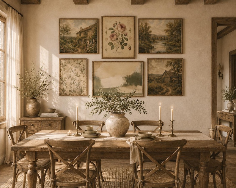 20 French Country Prints Set Wall Gallery Art Vintage Prints Rustic ...