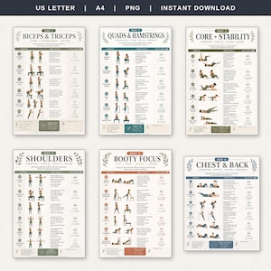 Dumbbell Workout Plan for Women, 6 Day Split Home Strength & Toning Program, Full Body Gym Routine, Weekly Exercise Chart, Printable PDF