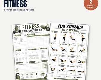 Flat Stomach in 2 Weeks Workout | 16 Ab & Core Exercises Printable | No Equipment Home Fitness Plan for Women