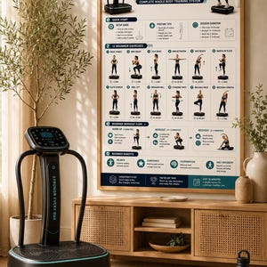 Vibration Plate Workout Bundle, 8 Printable Exercise Posters, Whole Body Fitness Wall Art, Beginner to Advanced Guide, A4 US Letter Download