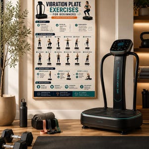 Vibration Plate Workout Bundle, 8 Printable Exercise Posters, Whole Body Fitness Wall Art, Beginner to Advanced Guide, A4 US Letter Download