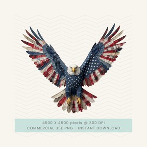 Faux Patchwork Eagle Png, American Eagle Png, 4th Of July Png, Fourth Of July Eagle Png, Patriotic Eagle Png, Trendy 4th Of July Png