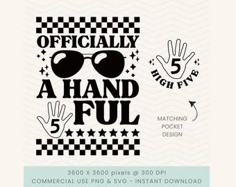 5e verjaardag jongen svg, officieel een handjevol svg, 5e verjaardag, 5-jarige jongen svg, vijfde verjaardag, 5e verjaardag meisje, vijfde verjaardag shirt