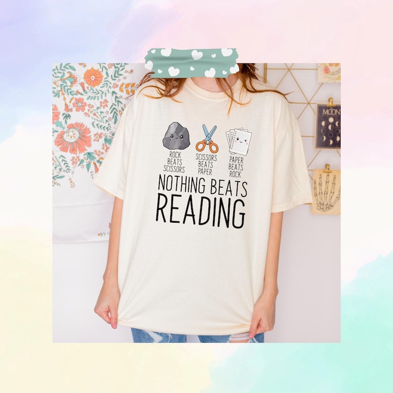 Nothing Beats Reading png, Rock Paper Scissors png, Funny Book Lovers png, Kawaii Read Across, Librarian png, Literacy Teacher png, Bookworm