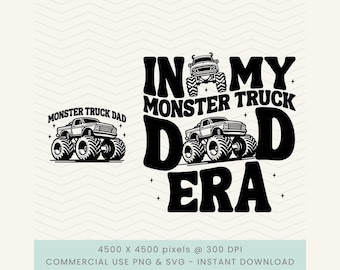 W mojej erze Monster Truck Dad svg, Monster Truck Mom svg, Monster Truck svg, Monster Truck Era Dad png, W mojej erze Dad png, Monster Dad png