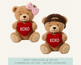Miś z włóczki Faux Yarn Teddy Bear Png Valentine, Kokietka Miś Walentynkowy Png, Niedźwiedź Walentynkowy Png, Dziecięce Walentynki Png, Retro Walentynki Png, Xoxo Miś Png