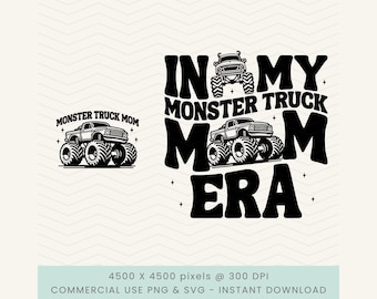 Nella mia era di mamma di Monster Truck svg, Mamma di Monster Truck png, Monster Truck svg, Mamma dell'era di Monster Truck png, Nella mia era di mamma png, Mamma di Monster png