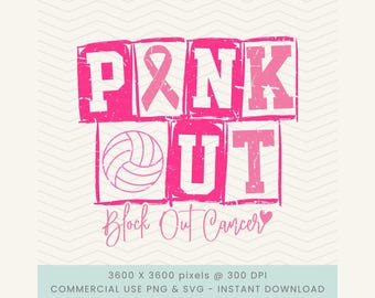 Pink Out Volleyball Png, Go Fight Win Png, Block Out Cancer Png, Siatkówka Świadomość Raka, Strike Out Cancer Png, Dig Pink Svg