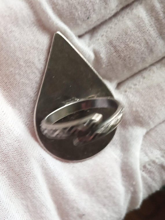 Handcrafted Enamel Silver Ring – Adjustable Teard… - image 3