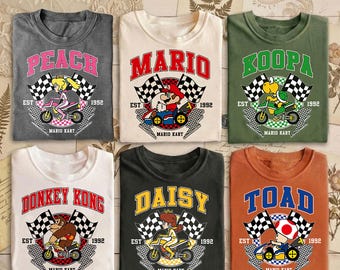 Mario Kart Character T-Shirt, Mario Family Shirt, Super Mario Gaming Shirt, Mario Shirt