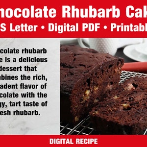 Chocolate Rhubarb Cake Digital Recipe
