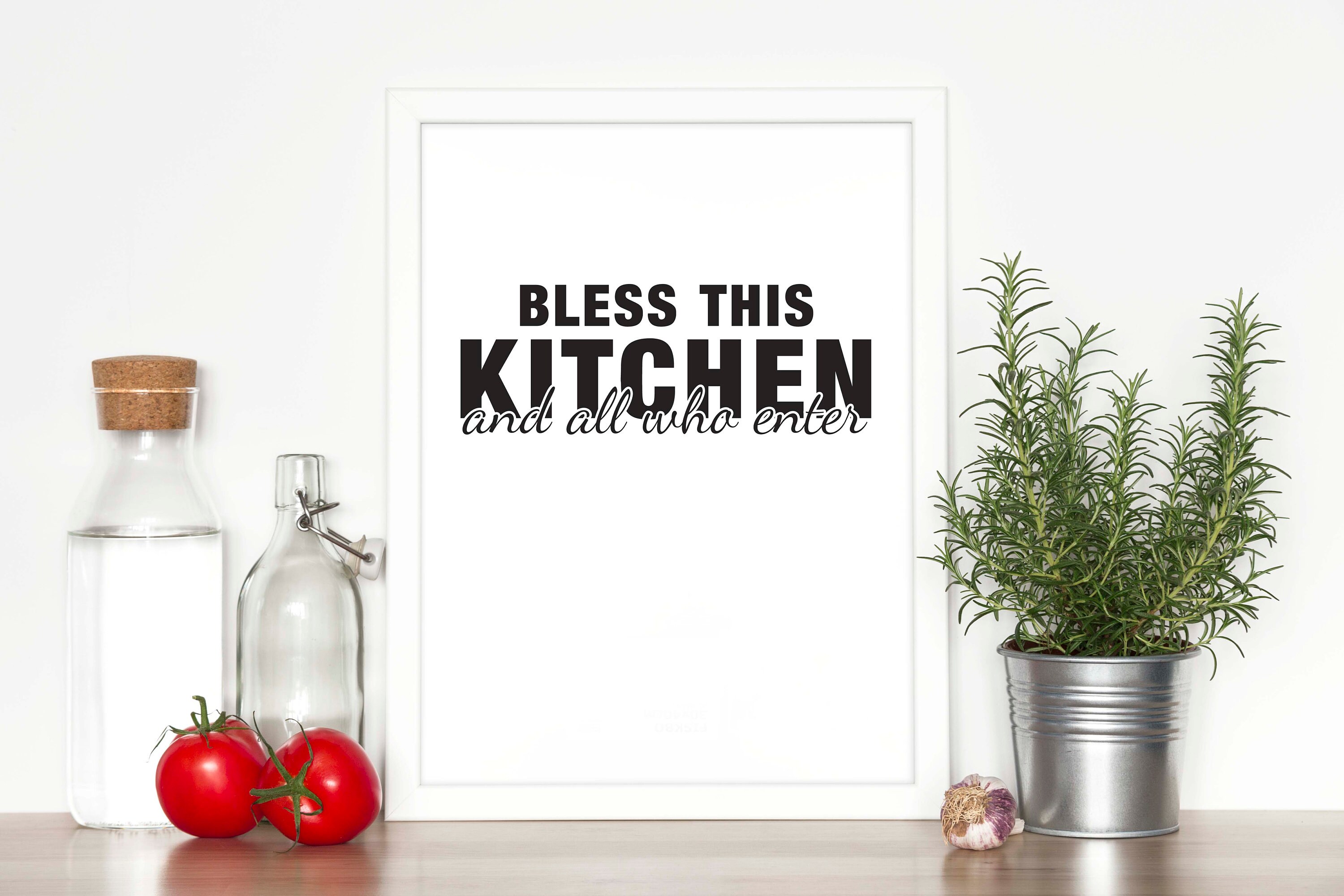 Bless This Kitchen Printable Kitchen Decor Instant Download - Etsy España