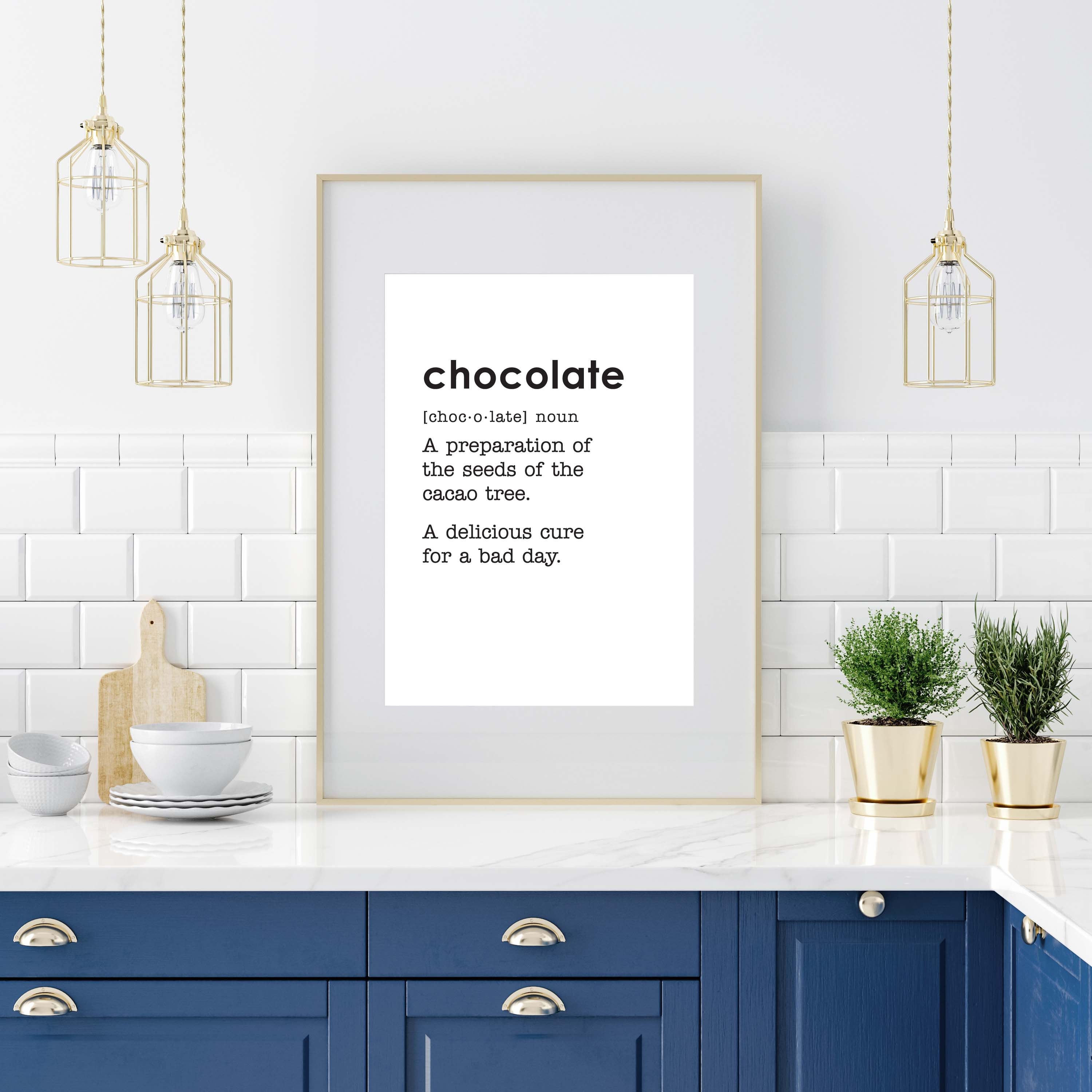 Chocolate Definition, Printable Kitchen Decor, Instant Download Wall