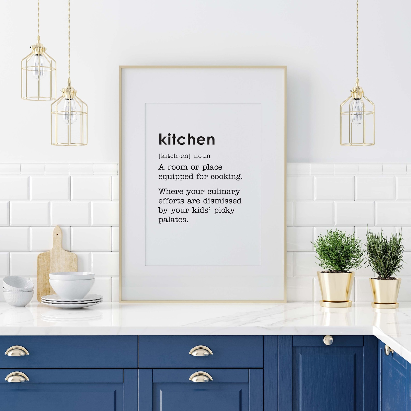 Kitchen Definition, Printable Kitchen Decor, Instant Download Wall Sign