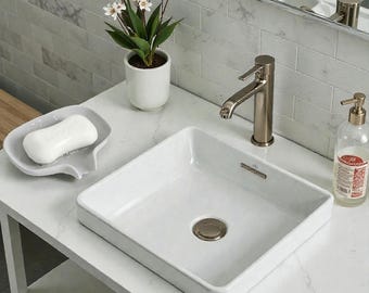 Silicone Soap Dish for Bathroom Sink | Waterproof Non-Slip Soap Holder Tray | Minimalist Modern Bathroom Accessory