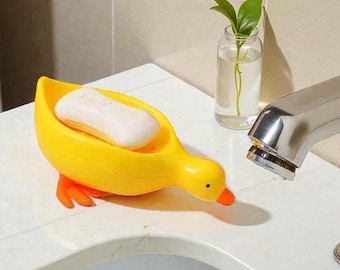 Duck Soap Dish | Self-Draining Yellow Plastic Soap Tray
