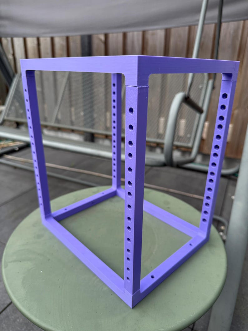 Modular 10 Inch Mini Rack Frame Mount 3U to 7U – 3D Printed PETG – Stackable Desktop Rack for Homelab, Server, and AV Purple