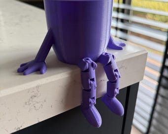 Funny Flexi Plant Pot with Articulated Legs | 3D Printed Desk Planter | Cute Succulent Pot | Pencil Holder | Desk Decor Gift | Waterproof