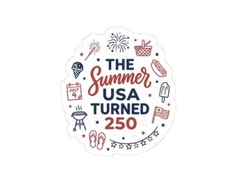 Vintage Patriotic Summer Sticker | 4th of July Americana Stars & Florals