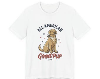 All American Good Pup T-Shirt | 4th of July vintage patriotic dog tee