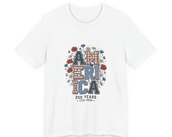 America 250 Years Tee | vintage Americana stars & floral 4th of July design