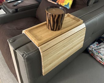 Bamboo Sofa Arm Tray Folding Couch Armrest Table