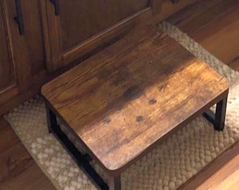 Taburete rústico de madera, escalones antideslizantes para cama de adultos, decoración de sala de estar