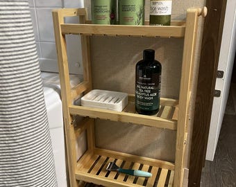 Estantería de bambú para colocar sobre el inodoro, organizador de baño de 2 y 3 niveles.