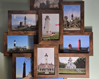Juego de 10 marcos de fotos de collage de madera, marco de fotos múltiple, regalo del Día de la Madre