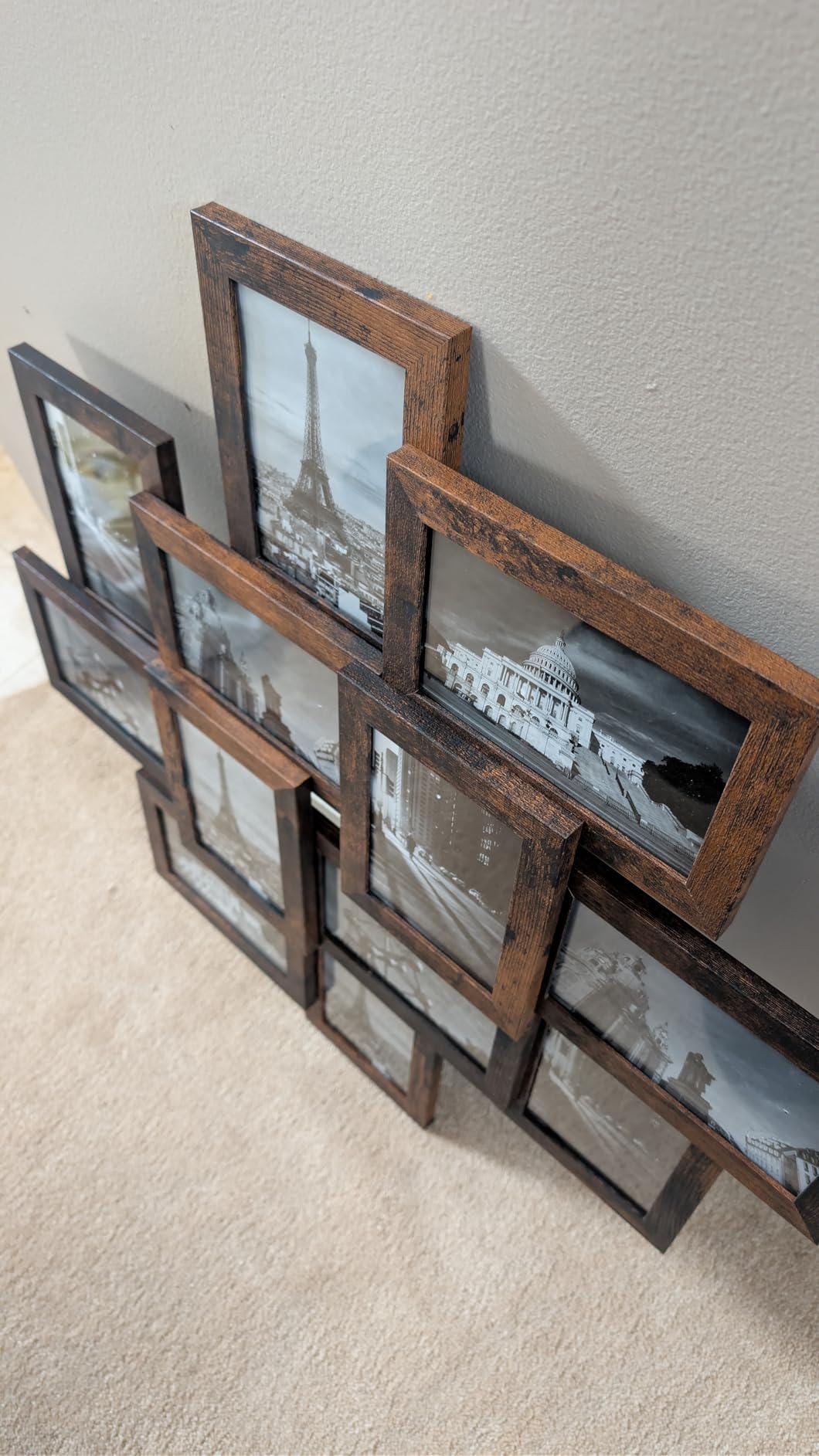 12-pack Rustic Wood Picture Frames Collage Wall Decor , Photo Collage ...
