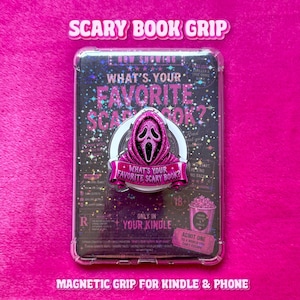 Thriller-Kindle-Griff | Grusel-Buchgriff | Magnetischer Kindle-Griff | Geschenk für Horror-Fans | Kindle-Zubehör | MagSafe-Griff | Kindle & Smartphone
