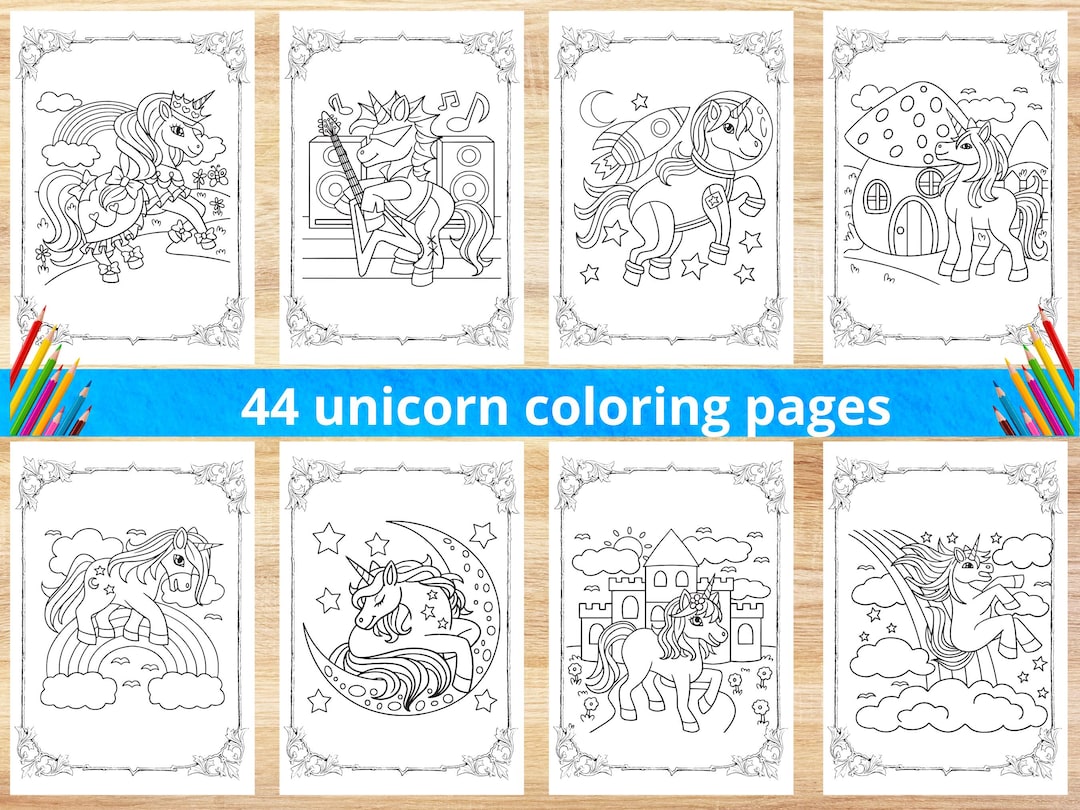 Magical Unicorn Coloring Book PDF, Unicorn Coloring Pages for Kids ...