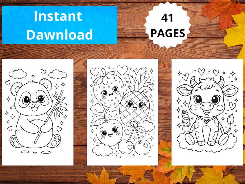Kawaii Coloring Pages PDF for Kids, Cute Printable Coloring Book ...