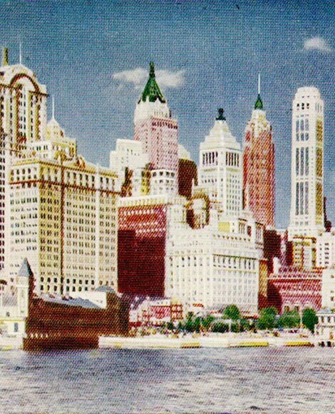 MANHATTAN ISLAND New York Harbour Downtown Hudson River photo print to frame decor