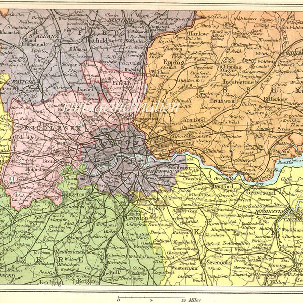London map Vintage ORIGINAL, map London UK Britain England map maps world